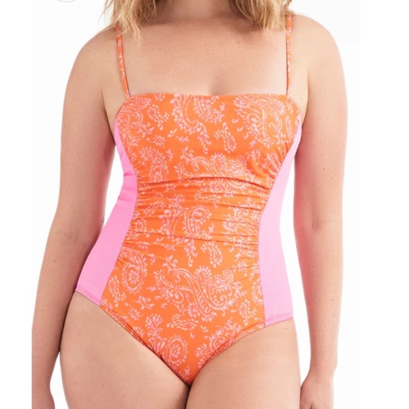 Hermoza Lupe One Piece Swimsuit Paisley Days size 14/ large EUC - Picture 1 of 8